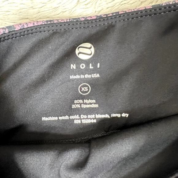 Noli Yoga Legging Pink Black Splatter Reflective Side Stripe - Picture 3 of 7